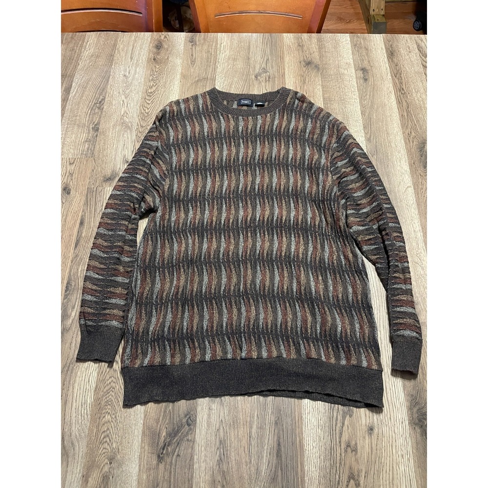 Haggar Sweater, Men's Size XXL, Brown Red Orange, Pullover, Knit